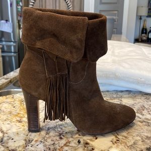 Johnston Murphy Fringed Boots.   New  Chocolate brown. Size 7